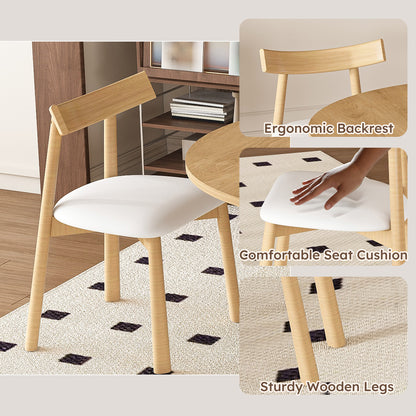 Extendable Round Dining Table Set - 2 Seats Oak Finish for Dining Room