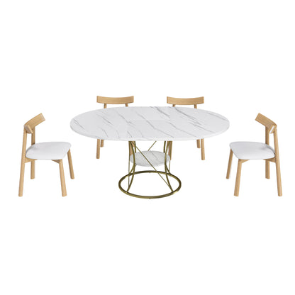 Oval White Dining Table Set - Seats 4 for Dining Room