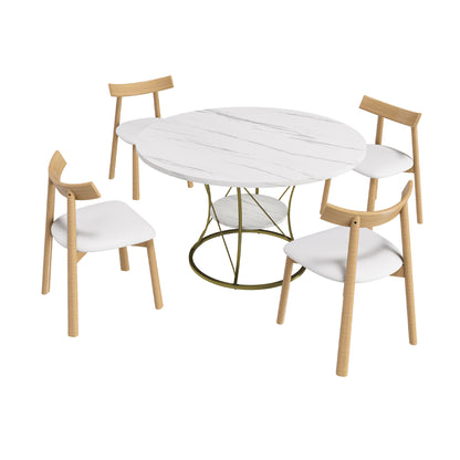 Oval White Dining Table Set - Seats 4 for Dining Room