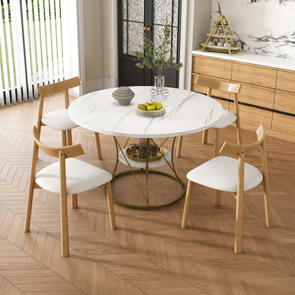 Oval White Dining Table Set - Seats 4 for Dining Room