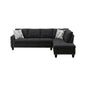 L shape Sectional Sofa Chair with cup holder - BLACK-right