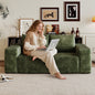 63" 2Setaser Sofa,Corduroy Fabric,Deep Seat Couches,Comfy Loveseat Sofa,No Assembly,1pcs for Living room, Bedroom,Conference room ,Apartment,Green