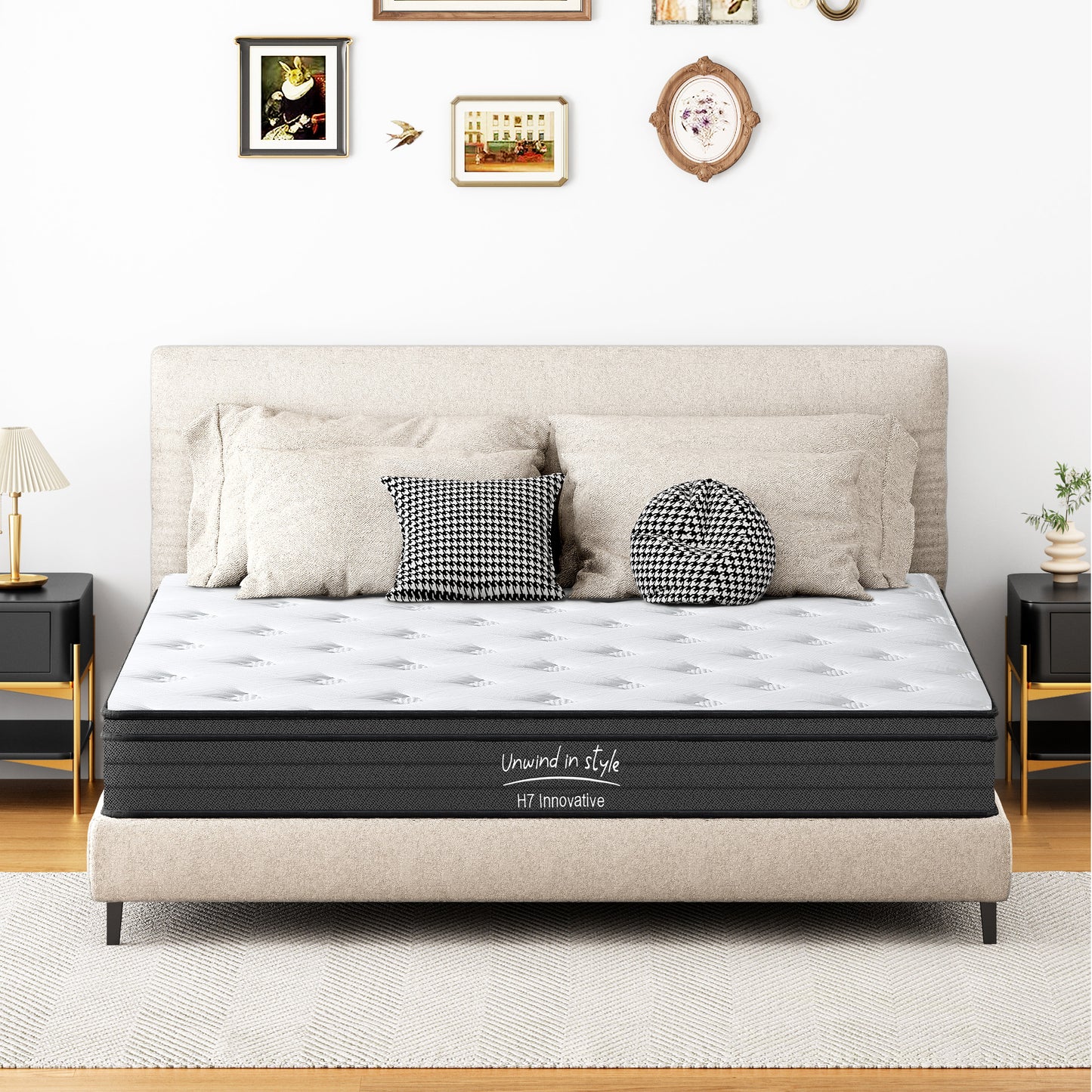 King Size Memory Foam Mattress - 10 Inch Hybrid for Bedroom