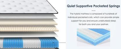 King Size Memory Foam Mattress - 10 Inch Hybrid for Bedroom