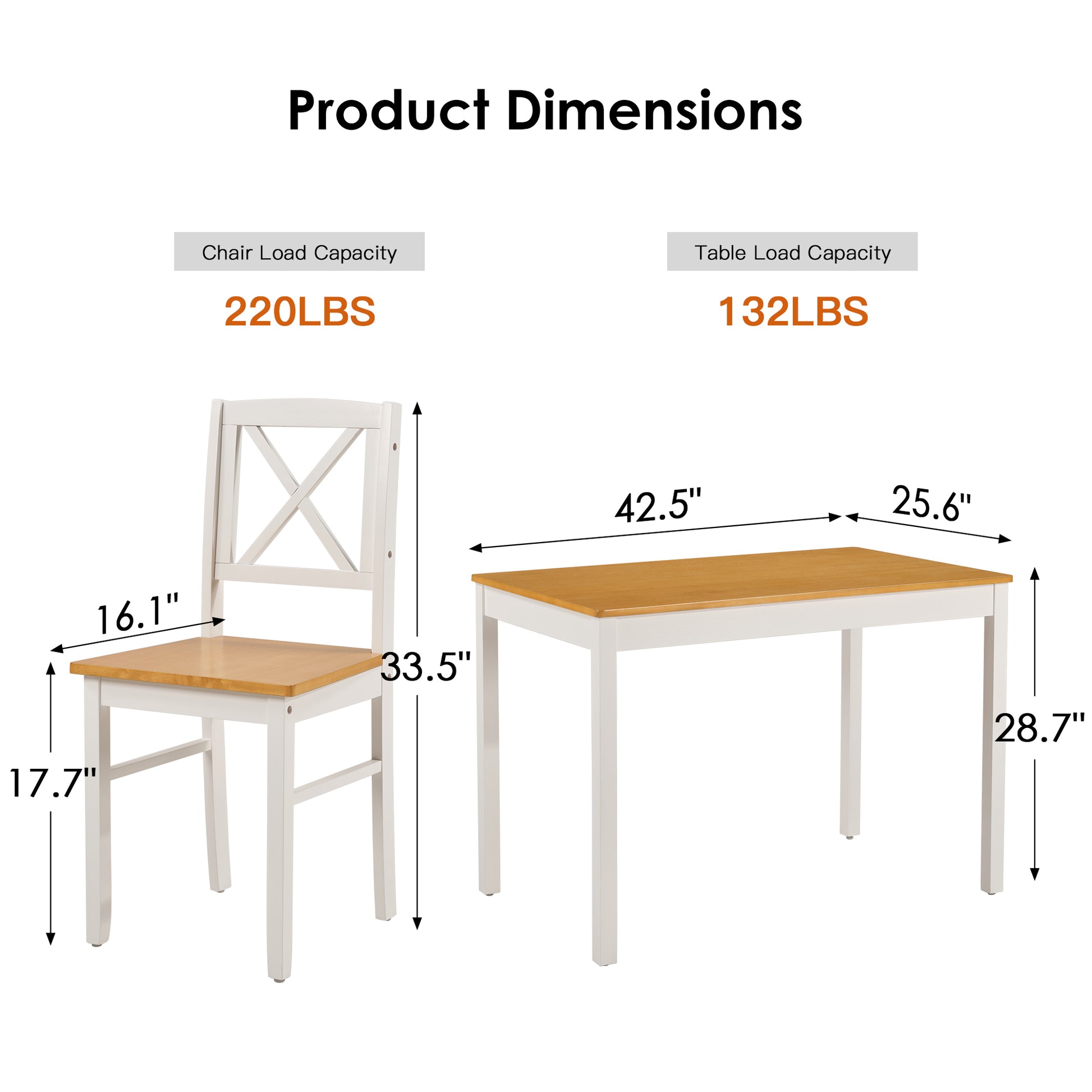 Solid Wood Dining Set with Chairs for Kitchen or Restaurant Use for Dining Room