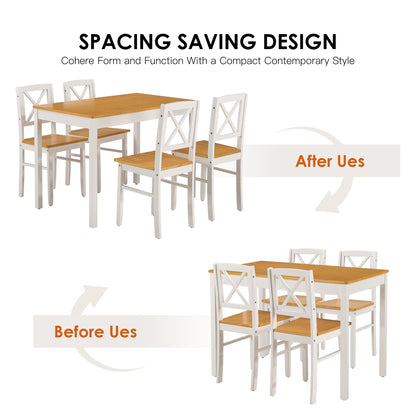 Solid Wood Dining Set with Chairs for Kitchen or Restaurant Use for Dining Room
