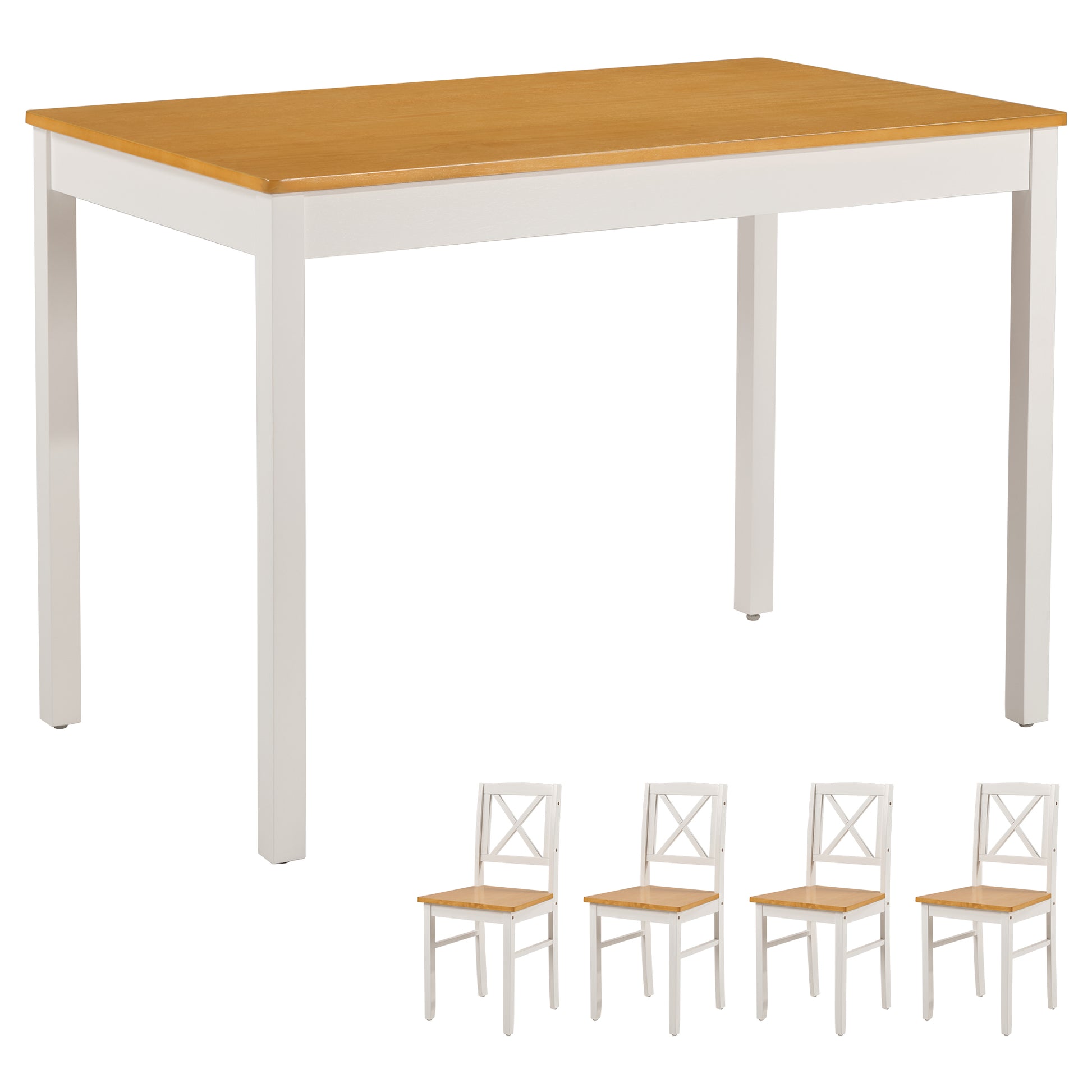 Solid Wood Dining Set with Chairs for Kitchen or Restaurant Use for Dining Room
