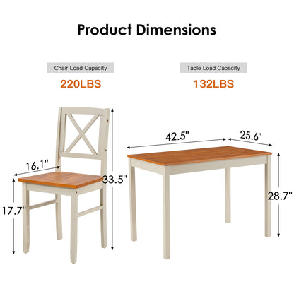 5-Piece Grey Brown Dining Table Set - Space Saving Kitchen Table for Dining Room
