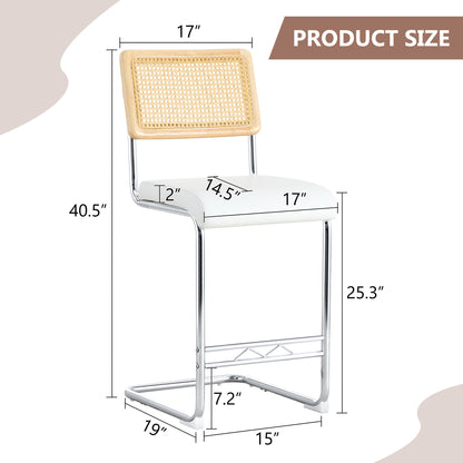 2-Seat White Bar Table with PU Leather Chair & Storage for Dining Room