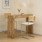 2-piece set of PU leather bar chair combination, paired with wood grain bar table, with storage function, suitable for restaurants and cafes