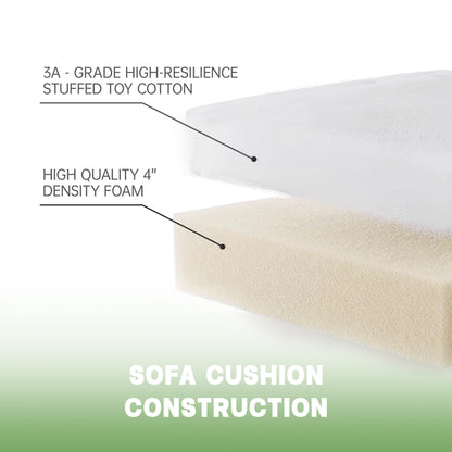 Green Corduroy Single Seat Sofa with Back Cushions for Living Room