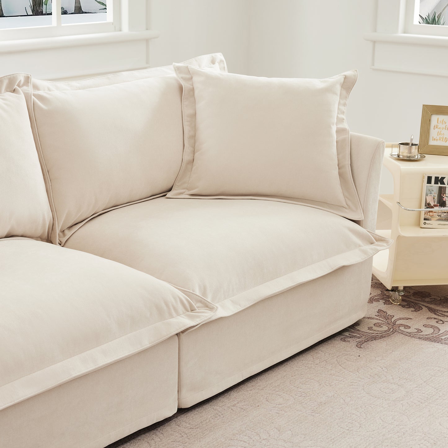 Cream Chenille Sofa - 1 Seat - 41.75" Sofa