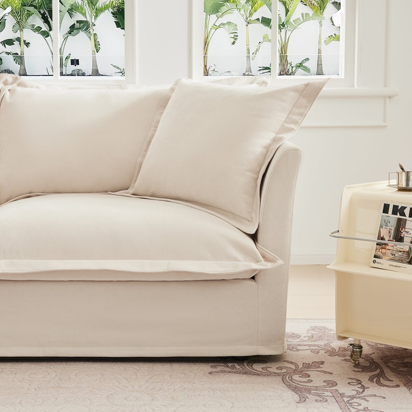 Cream Chenille Sofa - 1 Seat - 41.75" Sofa