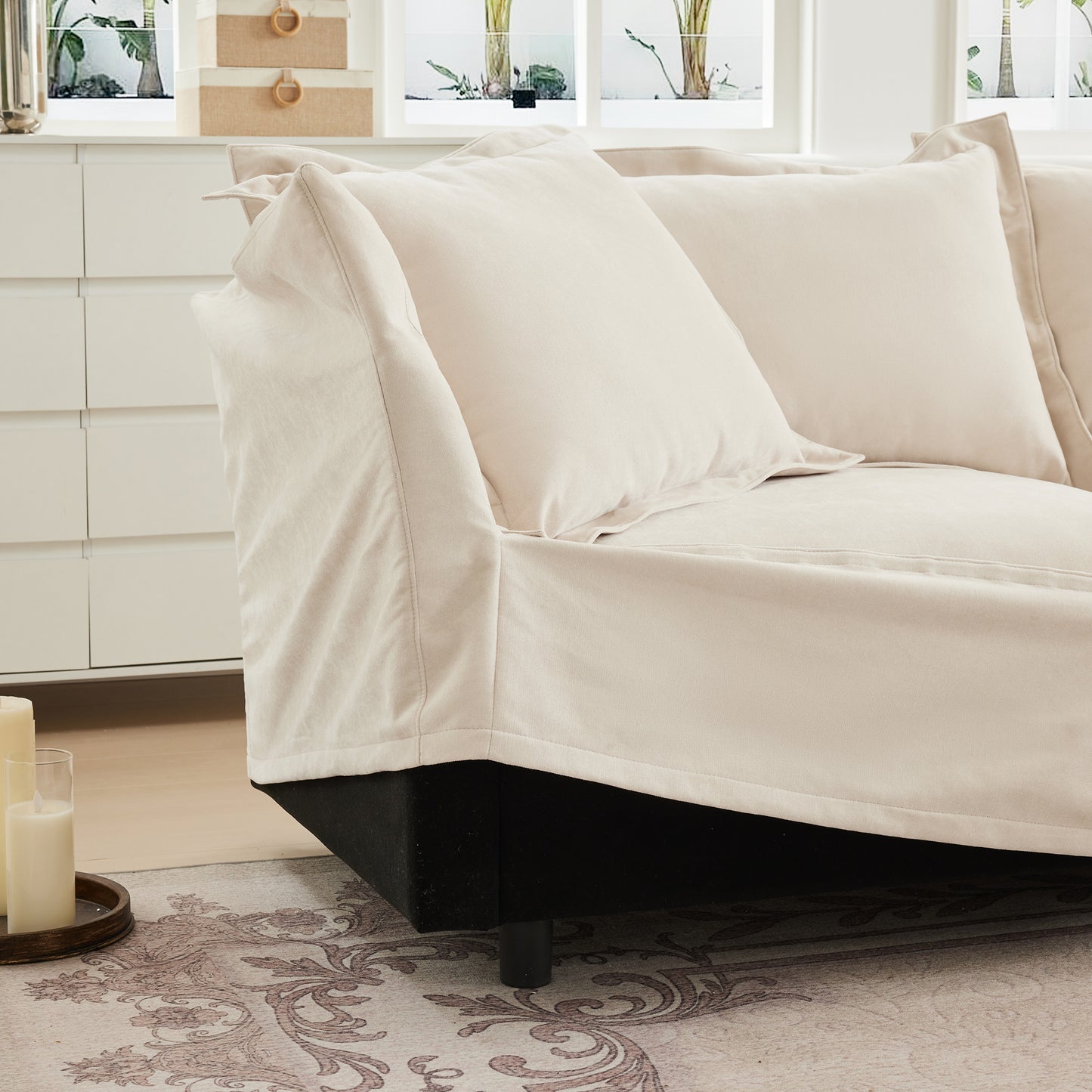 Cream Chenille Sofa - 1 Seat - 41.75" Sofa