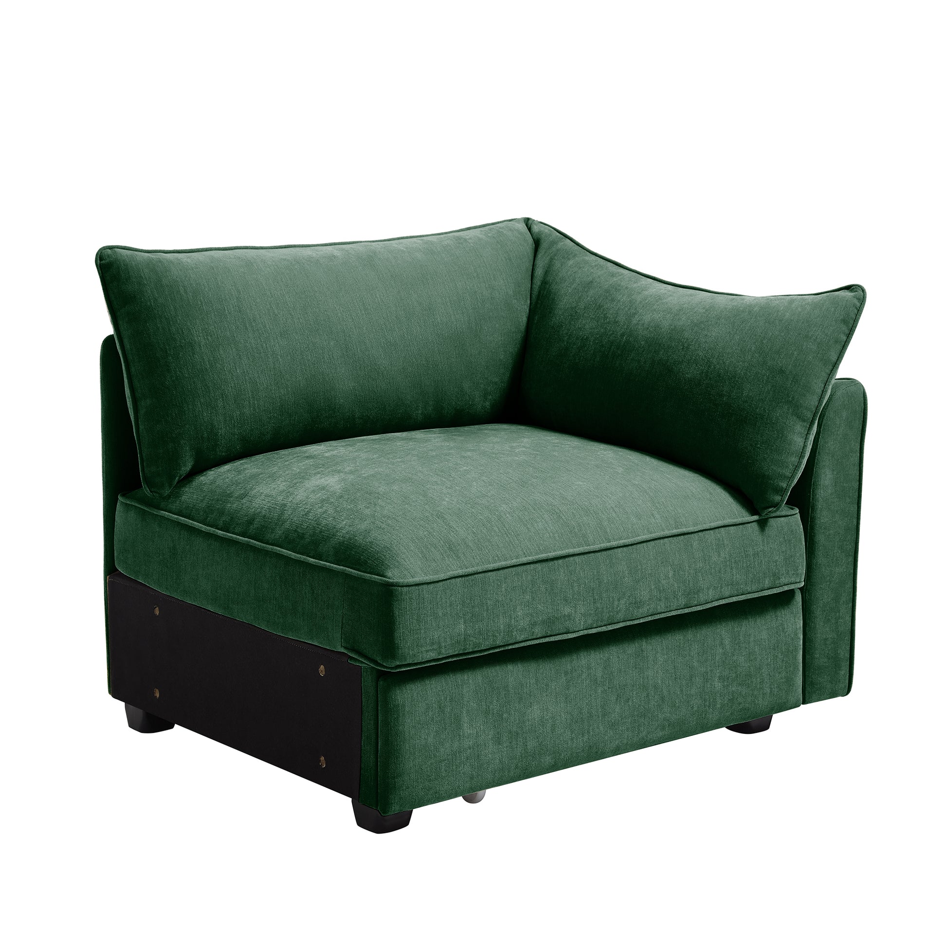 Green Chenille Sofa with Storage - 1 Seat for Living Room