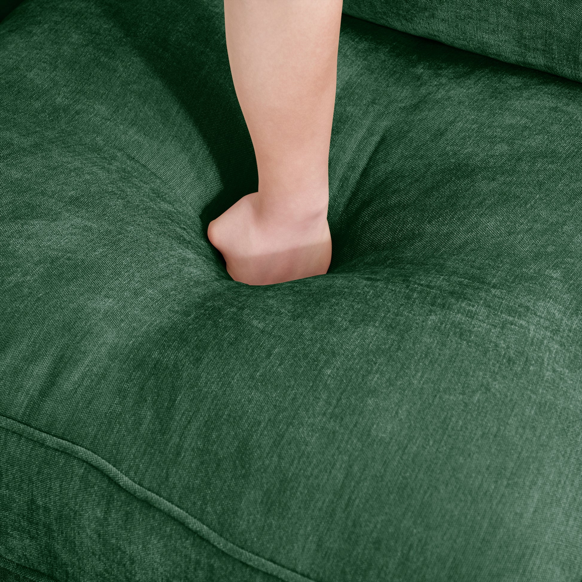 Green Chenille Sofa with Storage - 1 Seat for Living Room