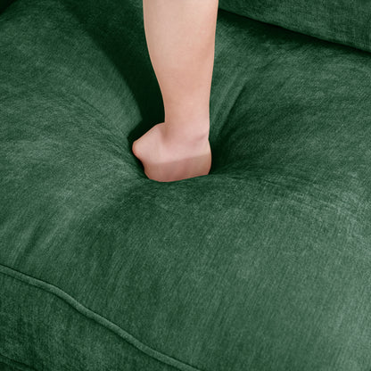 Green Chenille Sofa with Storage - 1 Seat for Living Room