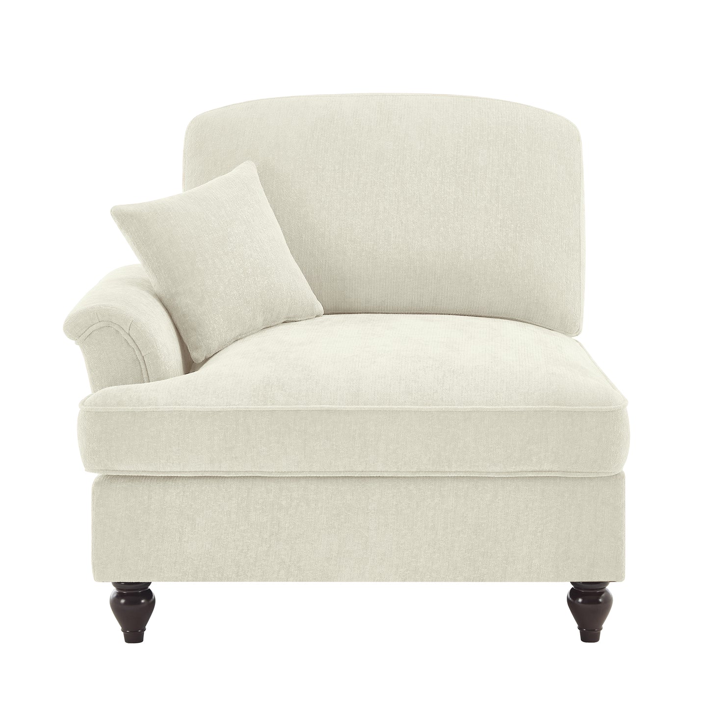 Sofa LSF Chenille W/1 Pillow -Beige White