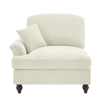 Sofa LSF Chenille W/1 Pillow -Beige White