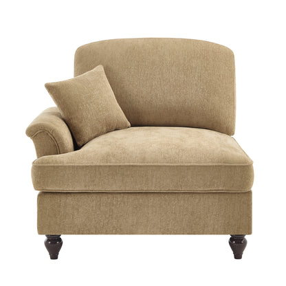 Sofa LSF Chenille W/1 Pillow -Light Coffee