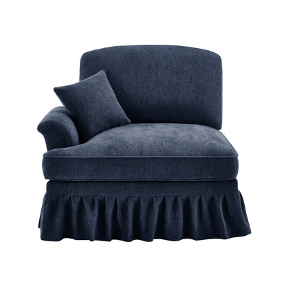 Sofa LSF Chenille W/1 Pillow -Blue
