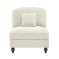 Armless Sofa Chenille W/1 Pillow -Beige+White