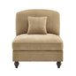 Armless Sofa Chenille W/1 Pillow -Light Coffee