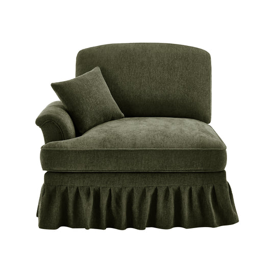 Sofa LSF Chenille W/1 Pillow -Green