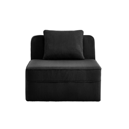 Martha Armless Sofa W/Pillow Corduroy black