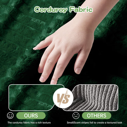 Luxurious Corduroy Sofa - 2 Seat Green Comfort