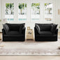 Set of 2 Slipcovered Armchairs,Deep Seat Accent Chair Set for Living Room, Reading Room, Bedroom and Working Spaces,Armchair Sets with Large Soft Pillows,Chenille Fabric,Black