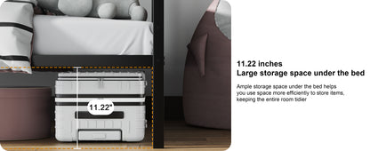 Twin Over Full Bunk Bed Frame - Brown Metal for Bedroom