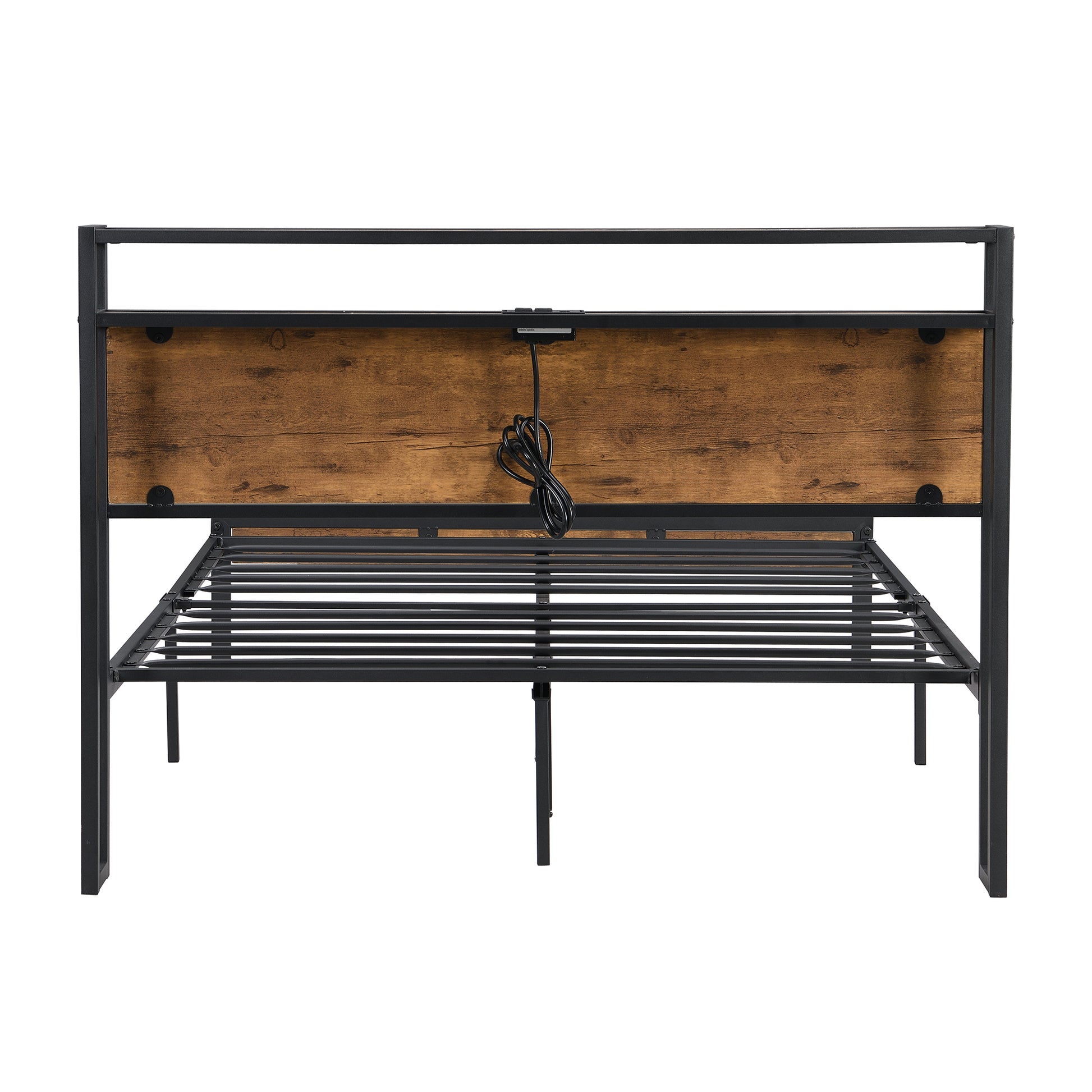 Queen Size Metal Platform Bed Frame - Black, No Box Spring Needed