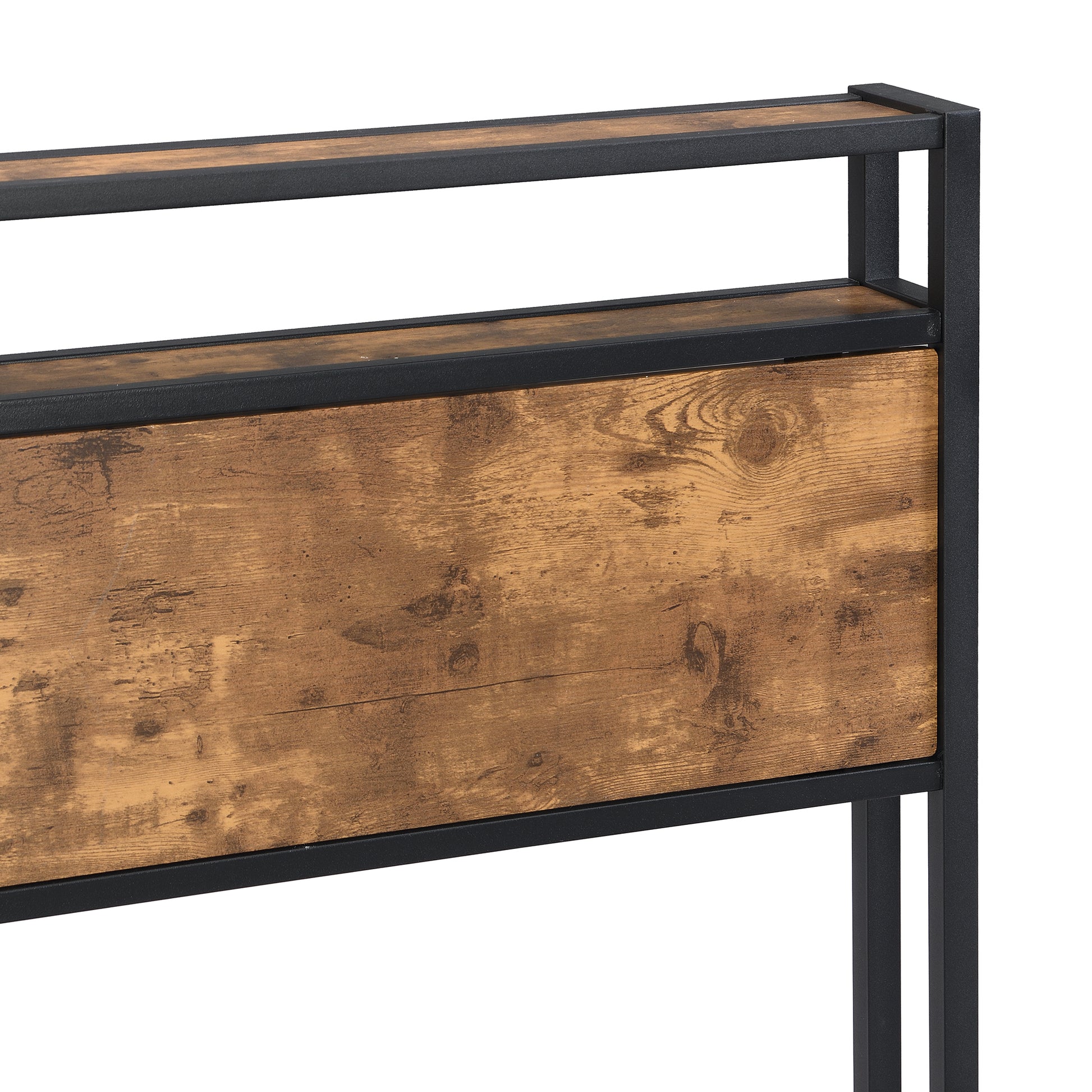 Queen Size Metal Platform Bed Frame - Black, No Box Spring Needed