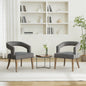 25.79" Wide Modern Barrel Open Back Upholstered Velvet Accent Chair Set Of 2 with Weathered Solid Wood Legs Club Dining Chairs for Dining Room, Club, Kitchen and Living Room. Gray
