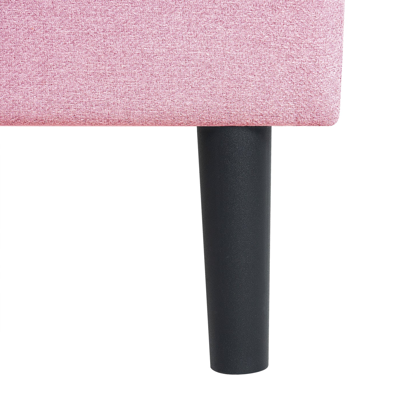 Full Size Pink Linen Upholstered Bed Frame - No Box Spring