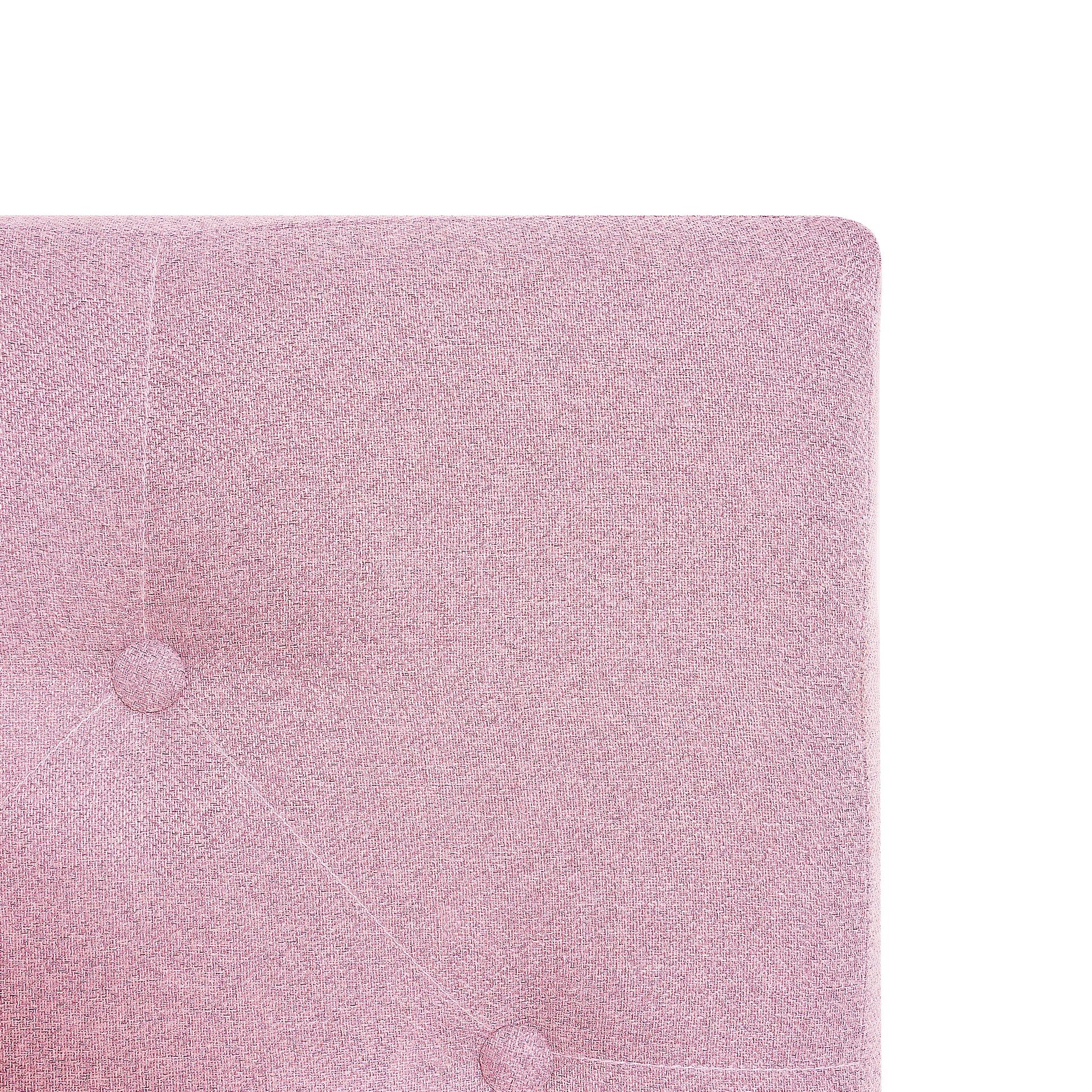 Full Size Pink Linen Upholstered Bed Frame - No Box Spring