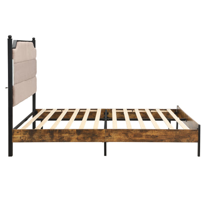 Light Pink Queen Bed Frame with Storage