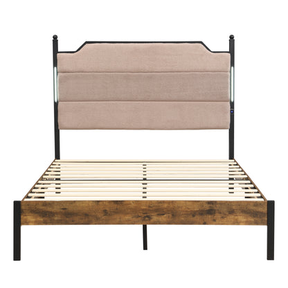 Light Pink Queen Bed Frame with Storage