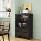 Storage Cabinet With 4 Iron Doors,Black Metal Handle,Sideboard With Adjustable Shelf,Black Sturdy Metal Frame and Metal Legs,Easy Assemble,For Living Room,Kitchen,Black