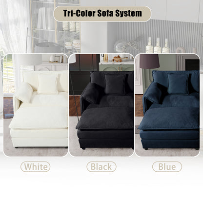 Black Chenille Sectional Sofa - Modern Comfort & Modular Design for Living Room