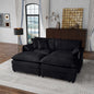 (Old:W3163S00015) Deep Seat Sectional Cloud Sofa with 2 Ottomans & Soft Pillows, Loveseat Modular Couch for Living Room, Apartment,DIY Combination,Black