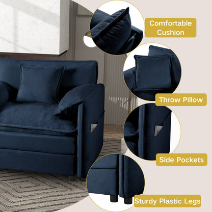 Modern Blue Chenille Sectional Sofa - Ultimate Comfort & Storage