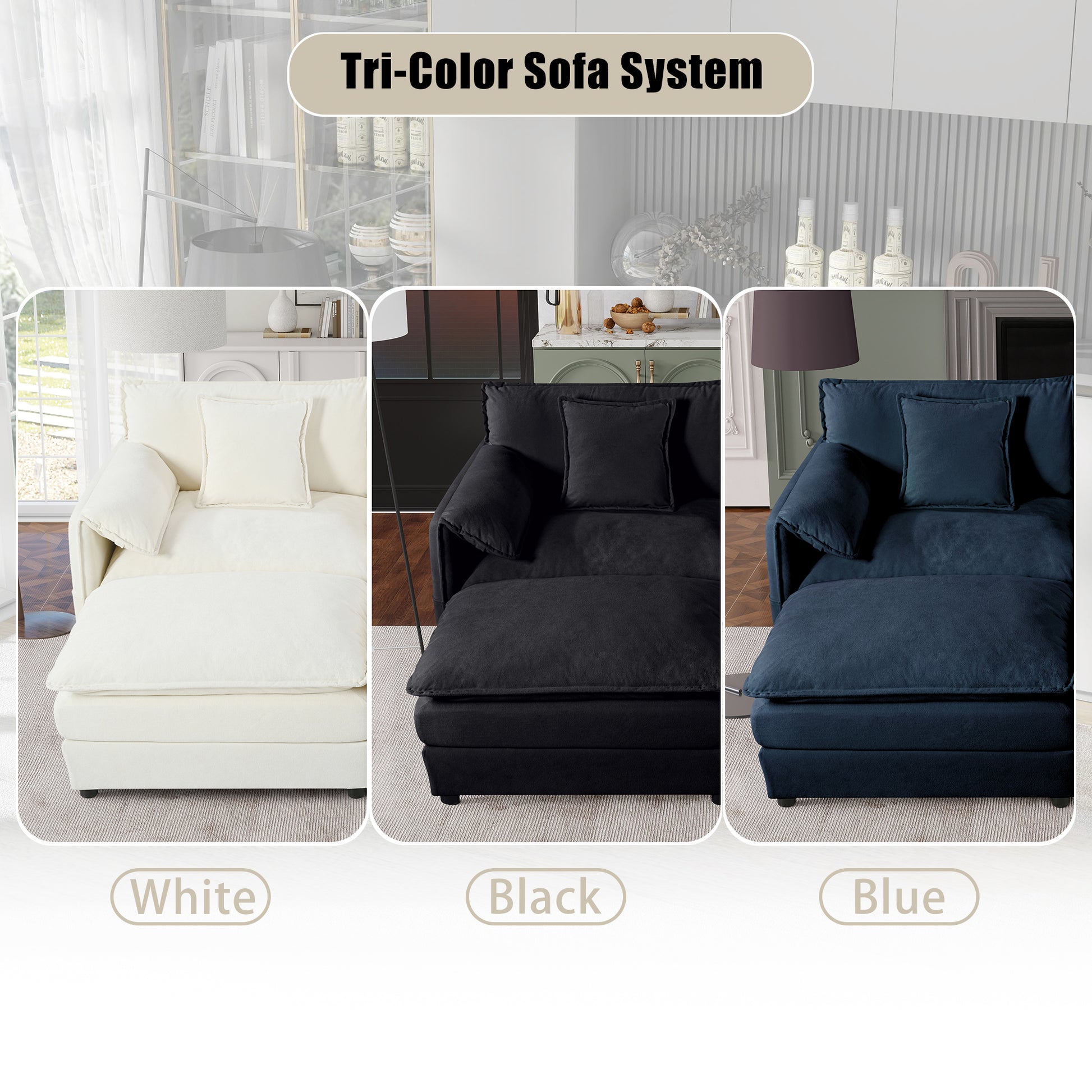 Modern Blue Chenille Sectional Sofa - Ultimate Comfort & Storage