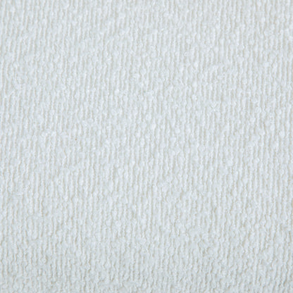 White Boucle Entryway Bench for Dining Room and Bedroom Storage