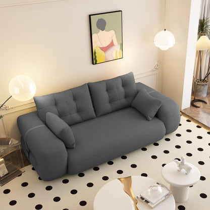 Human Dog Bed, Lazy Sofa Couch, 78.7" Multi-Functional Foldable Sofa Bed, 3-in-1 Teddy Fabric Foam-Filled Sleeper Sofa Bed for Living Room,Guest Bed,Playroom