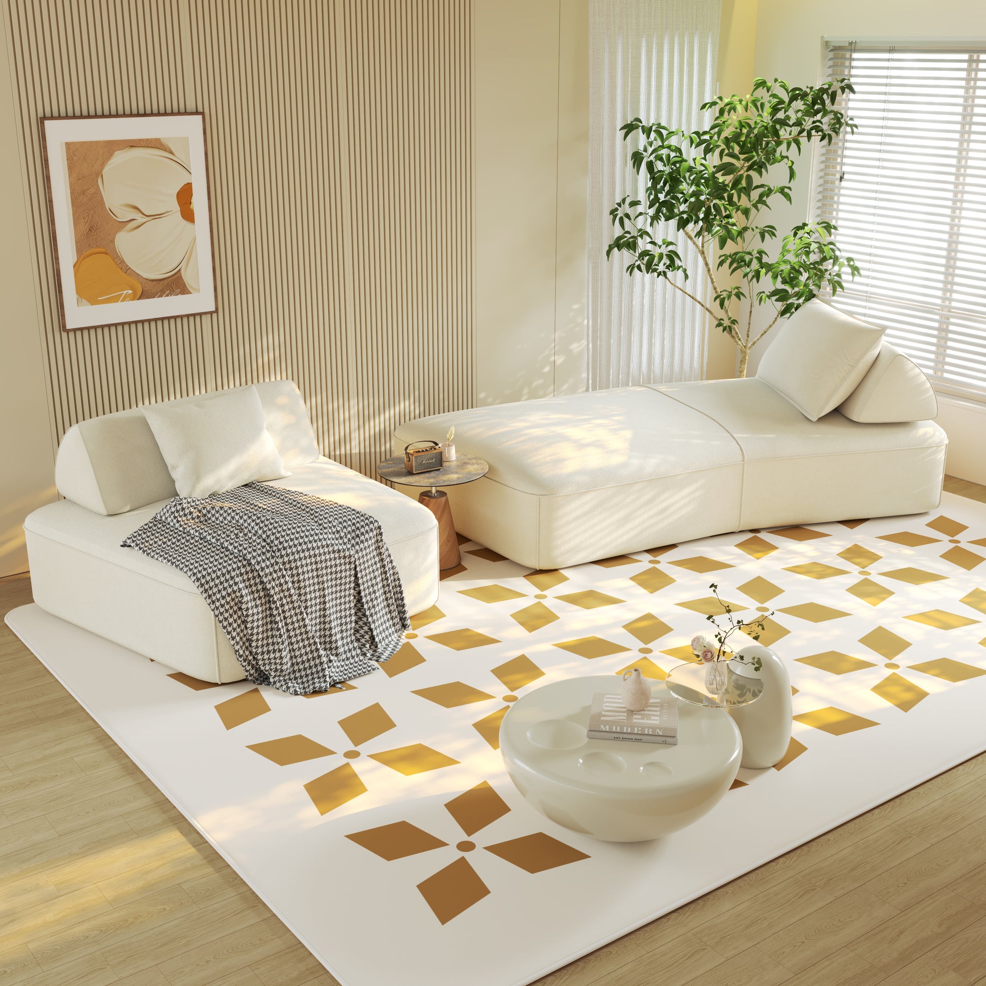 139" Beige Modular Sectional Sofa - Deep Seat Couch & Sofa Bed for Living Room