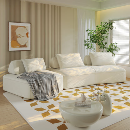 139"Modern Light Luxury Oversized Modular Sectional Sofa Set,DIY Upholstered Chenille Sofa w/ Removable Backrests&Soft Pillows,Deep Seat Couch&Sofa Bed for Living Room,Beige
(Old Sku:W3219S00001)