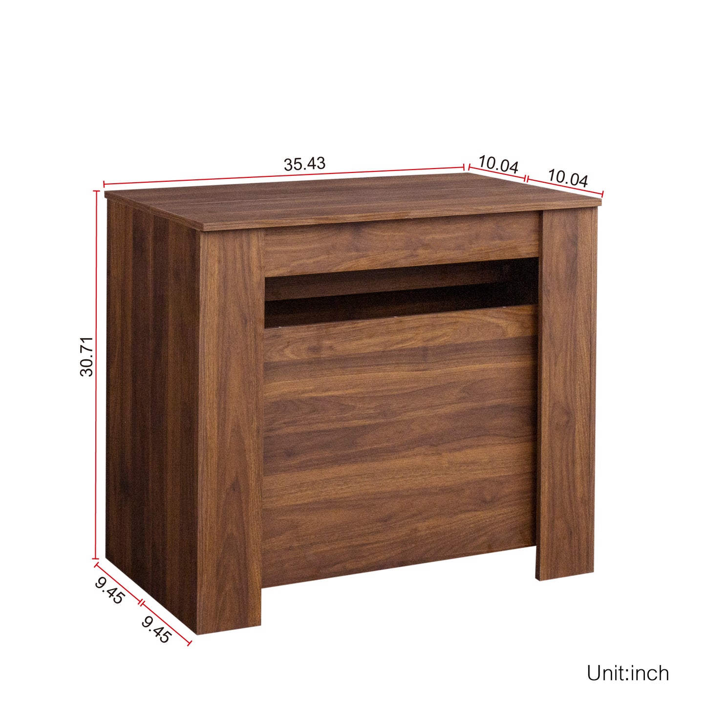 Walnut Extendable Console Table - 70" Dining Table for Dining Room