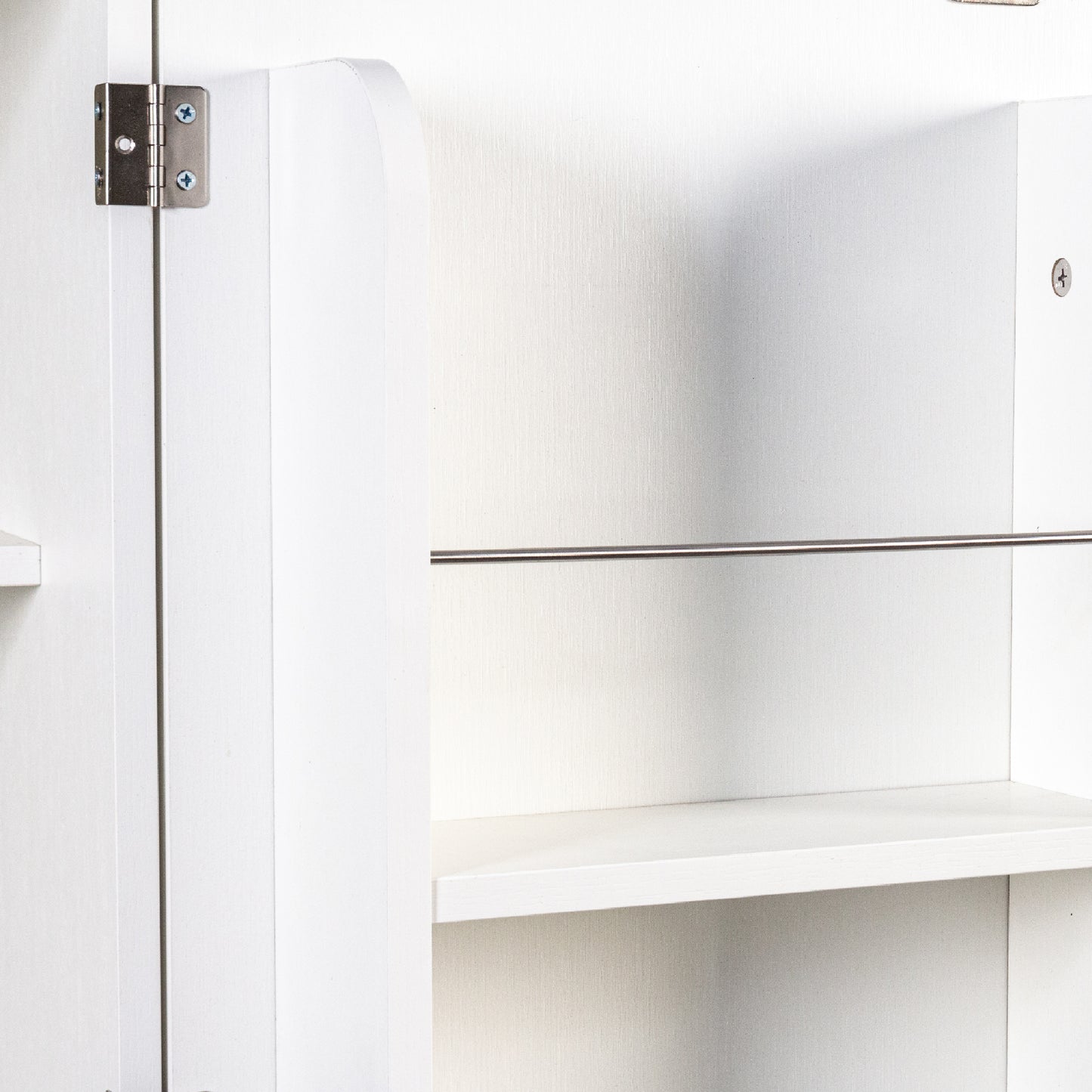 White Kitchen Pantry Cabinet - 5 Shelves Storage